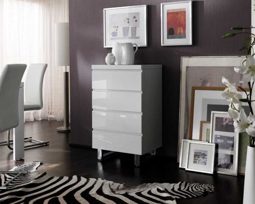 Schubladenkommode mit hochglanz Lack modern