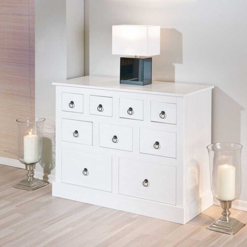 Apothekerkommode aus Kiefer Massivholz Schubkästen