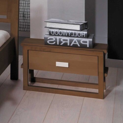 Nachttisch in Nussbaumfarben Buche Massivholz