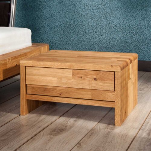 Nachttischkommode aus Wildeiche Massivholz Schublade
