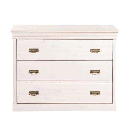 Flur Kommode aus Massivholz Weiß