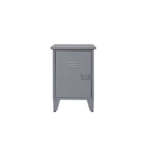 Nachtschrank in Grau aus Metall