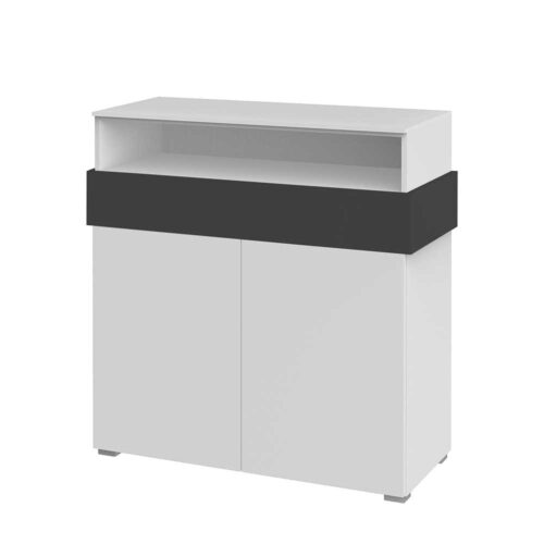 Kommode in Weiß Anthrazit modern