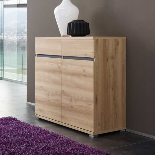 Kommode in Buche Dekor mit Türen