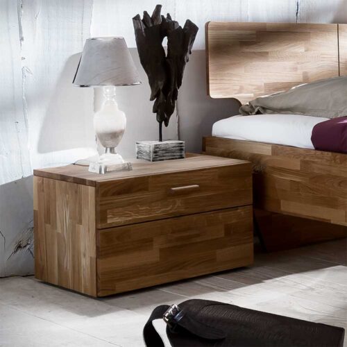 Massivholz Nachtkommode aus Wildeiche geölt