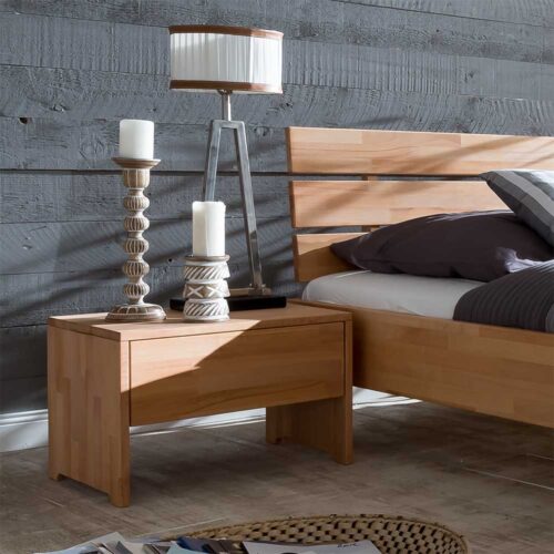 Nachttisch aus Kernbuche Massivholz Schublade