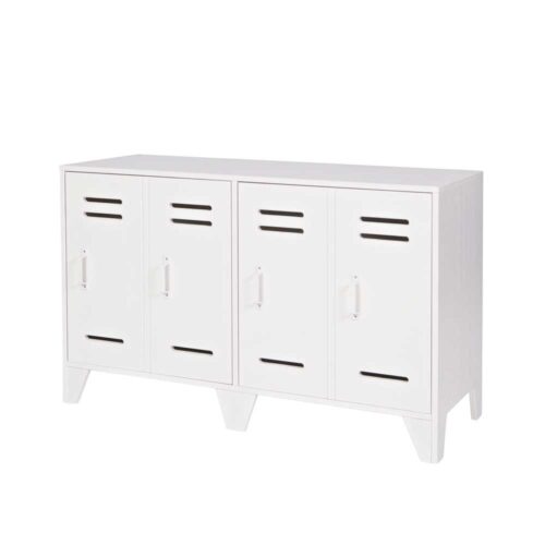 Massivholz Kommode in Weiß Loft Style