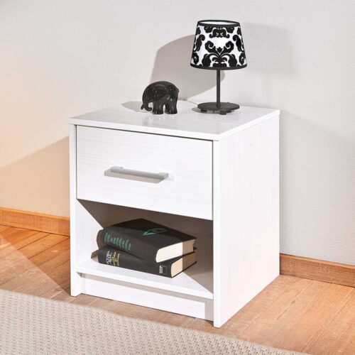 Nachttisch in Weiß Kiefer massiv