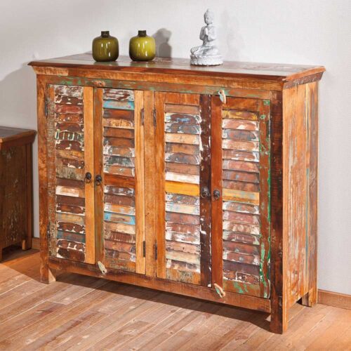 Sideboard im Shabby Chic Style Braun Bunt