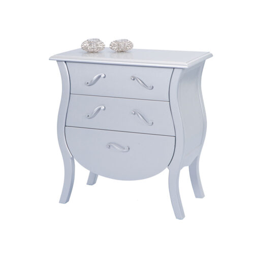 Kommode im Barock Design Silber Grau
