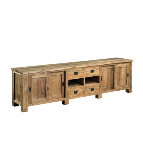 Sideboard mit Schiebetüren Teak Massivholz