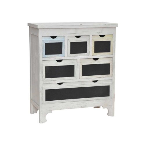 Shabby Kommode mit 6 Schubladen Schwarz Weiß