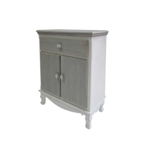 Shabby Kommode in Grau Weiß Holz