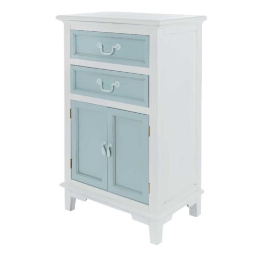 Flur Kommode im Shabby Chic Design Weiß Hellblau