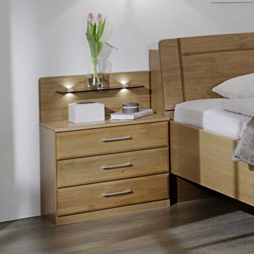 Nachtkommode aus Erle LED Beleuchtung
