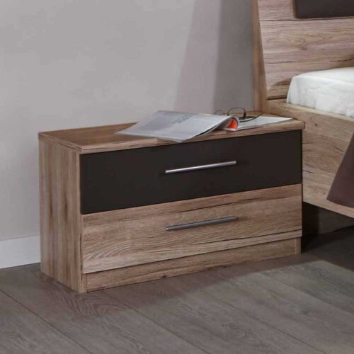 Nachtkonsole in Eiche Grau Braun