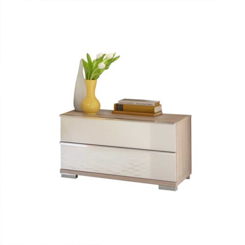 Nachtkonsole in Eiche Sägerau Weiß 60 cm