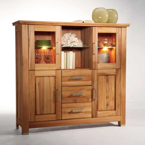 Massivholz Hiehboard aus Kernbuche geölt Beleuchtung