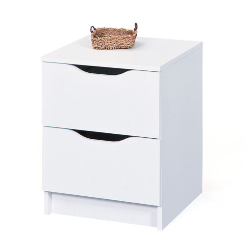 Nachtkonsole in Weiß 2 Schubladen