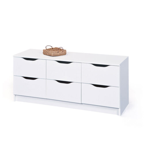 Schubladen Lowboard in Weiß 120 cm