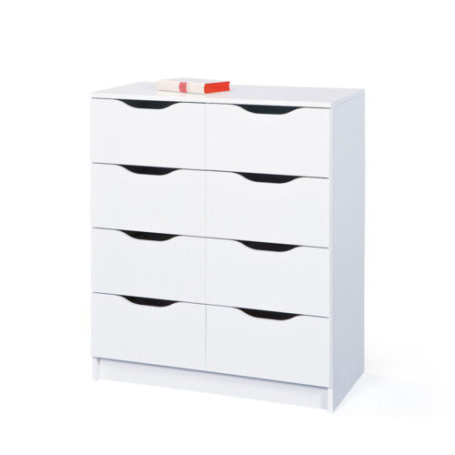 Apothekerkommode in Weiß 8 Schubladen