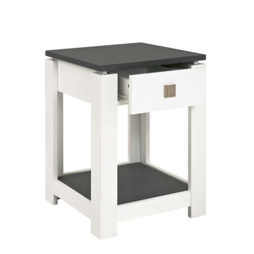 Nachtkonsole mit Schublade Weiß Grau