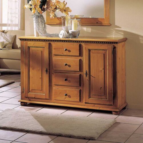 Landhaus Sideboard aus Fichte massiv lackiert abschließbar