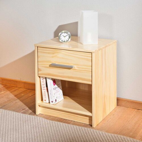 Massivholz Nachtkonsole aus Kiefer Schublade