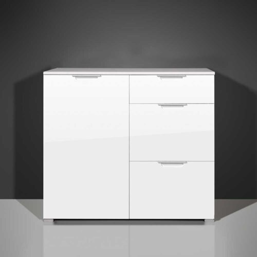 Schlafzimmer Kommode in Hochglanz Weiß
