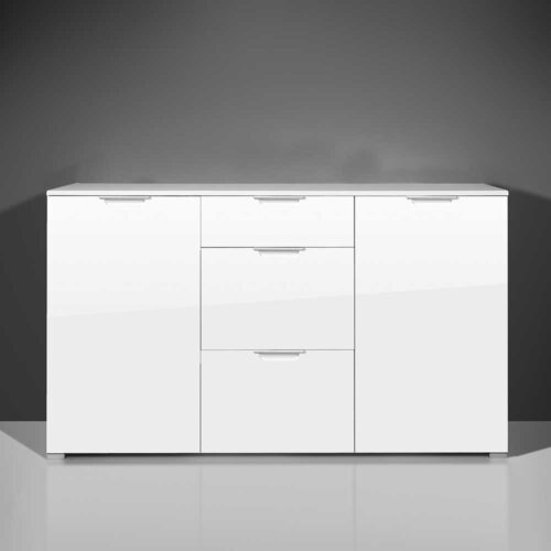 Schlafzimmer Sideboard in Hochglanz Weiß 40 cm tief