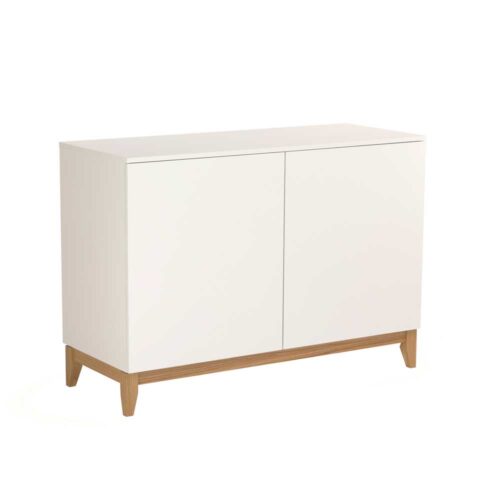 Wohnzimmer Sideboard in Weiß Eiche 120 cm