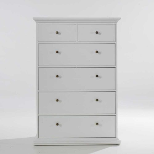 Schlafzimmer Kommode in Weiß 6 Schubladen