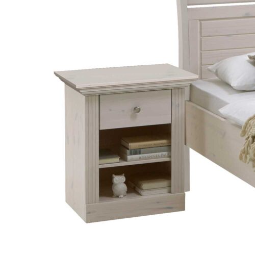 Nachtschrank in Weiß Kiefer skandinavischer Stil