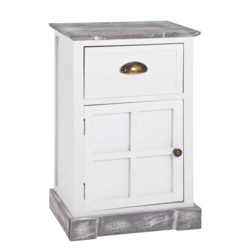 Nachtkonsole in Weiß Grau Landhaus Design