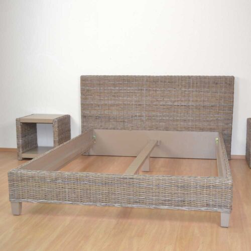 Bett aus Rattan Akazie Massivholz