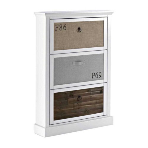 Schuhkipper in Weiß Braun Vintage Design