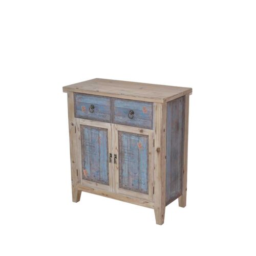 Shabby Chic Kommode in Blau Holz 80 cm