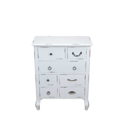 Schubladenkommode in Shabby Chic Weiß