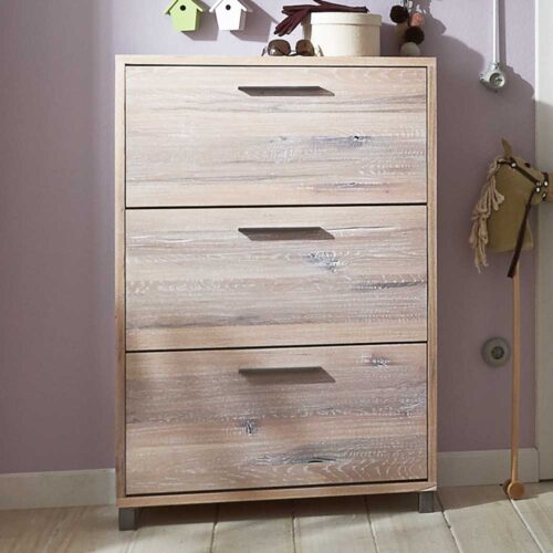 Schuhkipper aus Balkeineiche Massivholz White Wash