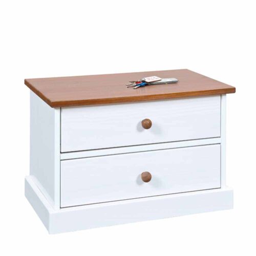 Garderoben Kommode in Weiß Braun Kiefer massiv