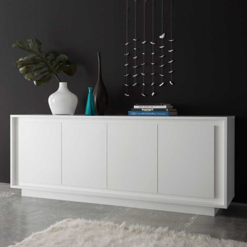 Wohnzimmer Sideboard in Weiß 80 cm hoch