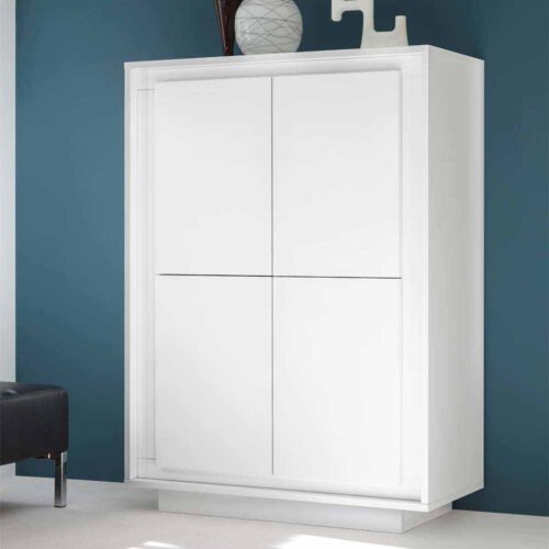 4 türiges Highboard in Weiß modern