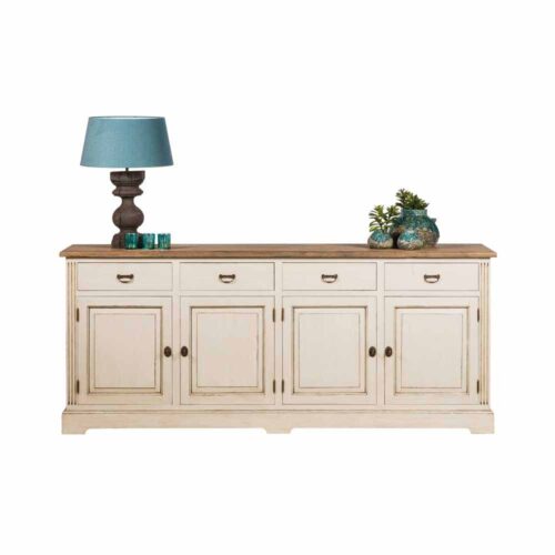 Vintage Sideboard in Creme Weiß 95 cm hoch