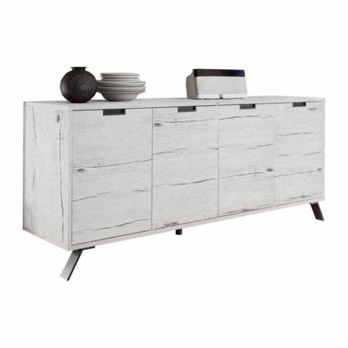 Wohnzimmer Sideboard in Weißeiche mit Türen