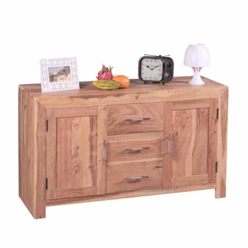 Wohnzimmer Sideboard aus Akazie Massivholz 70 cm hoch