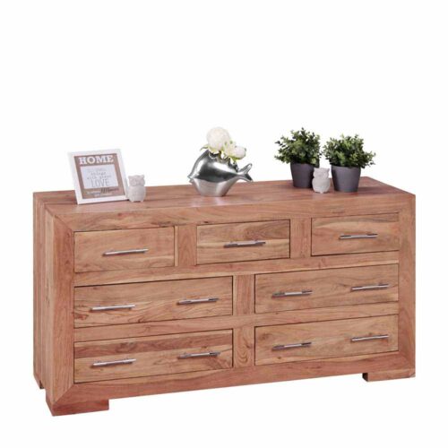 Schubladen Sideboard aus Akazie Massivholz 140 cm