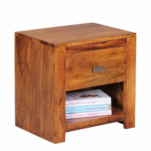 Nachtkonsölchen aus Sheesham Massivholz Landhaus