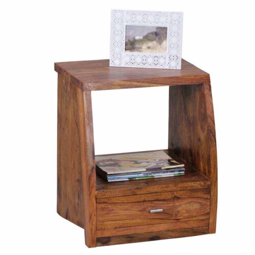 Nachtkonsole aus Sheesham Massivholz 45 cm breit