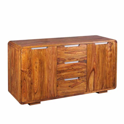 Wohnzimmer Sideboard aus Sheesham Massivholz 145 cm