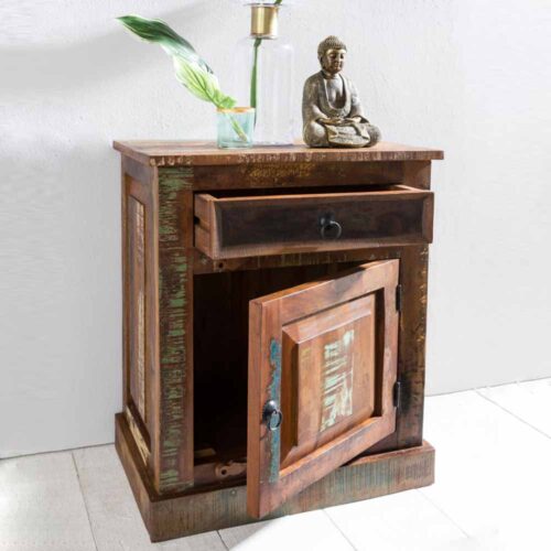 Nachtkommode in Bunt Shabby Chic
